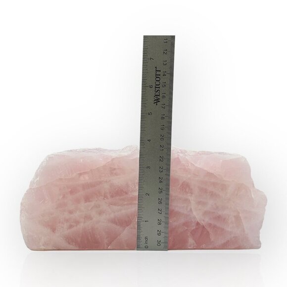 Pink Crystal Bookends Solid Natural Rose Quartz Short Heavy Bookends 6+ lbs (LS) - Picture 10 of 16